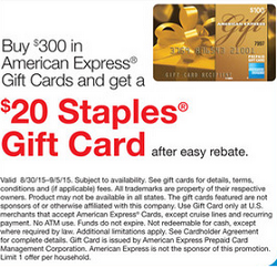 Amex Staples Rebate