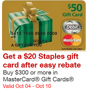 Staples Mastercard Gift Card