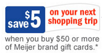 Free 5 Credit 50 Meijer Gift Card