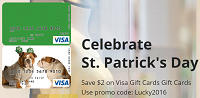 $2 Off Visa Gift Cards Purchase Fees