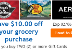 Kroger Offers $10 Off When You Buy 2 Gift Cards