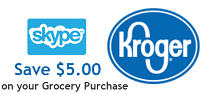 Save $5 Off Kroger Groceries Skype Gift Card Purchase Deal