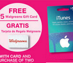 Walgreens $5 Gift Card Bonus iTunes Purchase