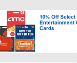 Best Buy Select Entertainment Discounted Gift Cards