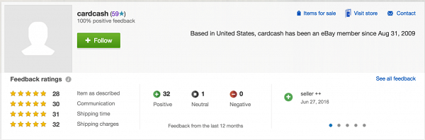 CardCash Now Sells on Ebay