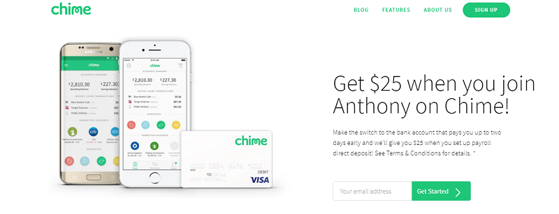 Chime Prepaid Card Promotion ($25 Referral Bonus)