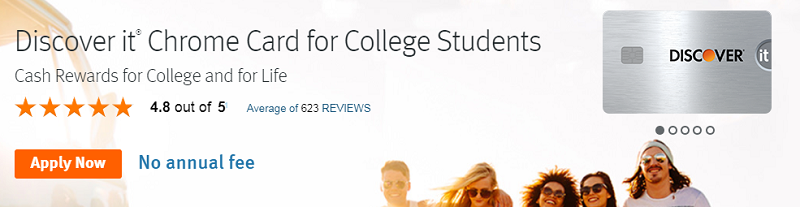 Discover It Student Chrome Credit Card ($100 Referral Bonus) 