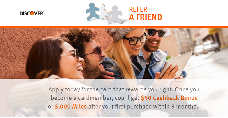 Discover It Students Credit Card ($50 or 5000 Miles Referral Bonus) 