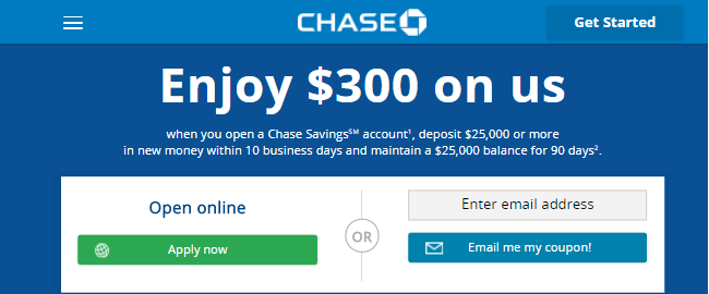 Chase $300 Savings Bonus